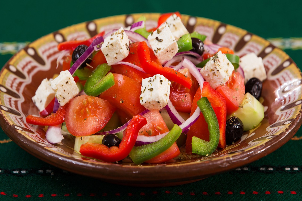 En himmelsk deilig gresk salat